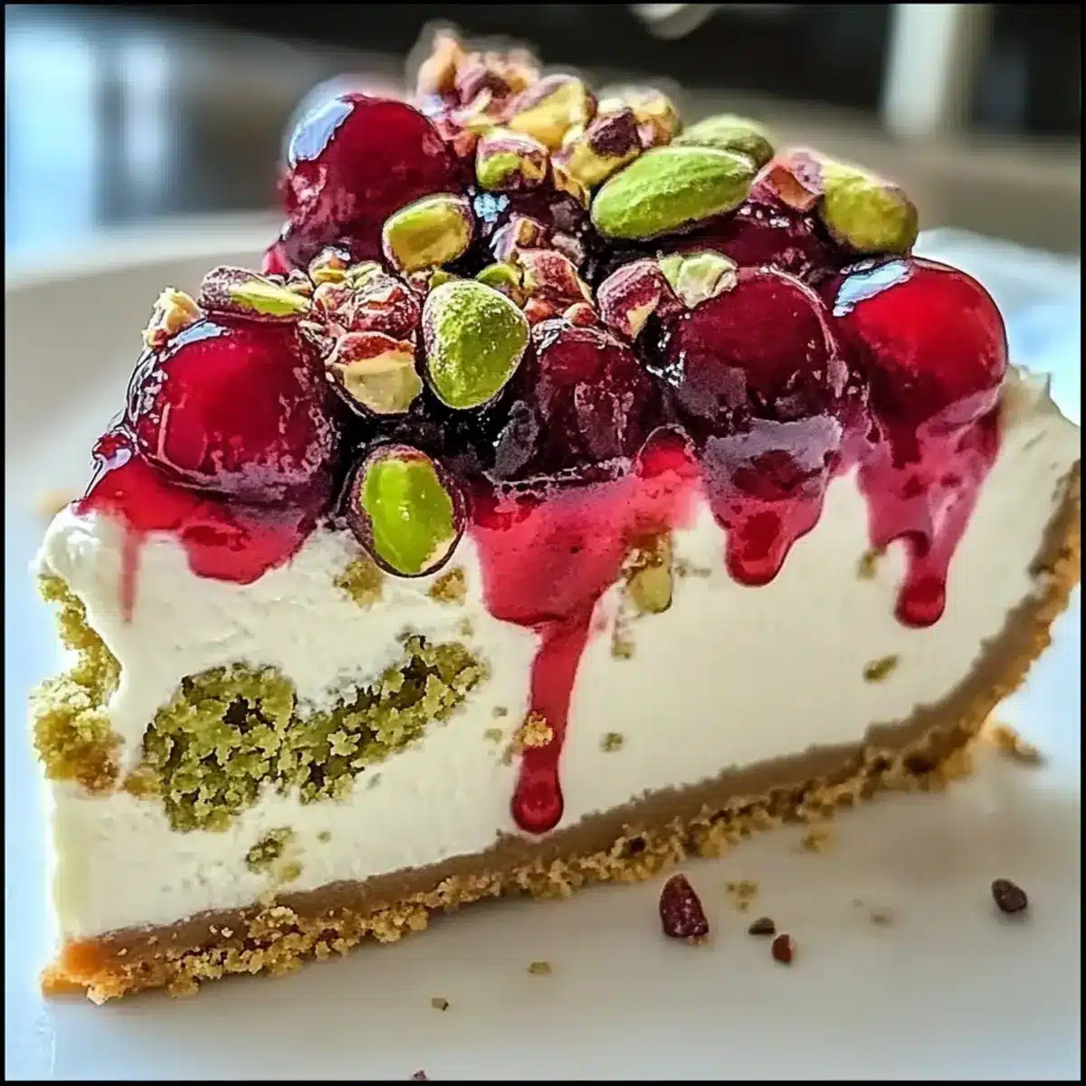 Cherry Pistachio Cheesecake