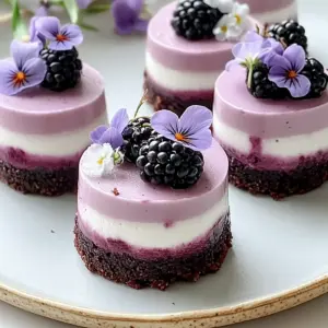 Mini Blackberry Mousse Cakes
