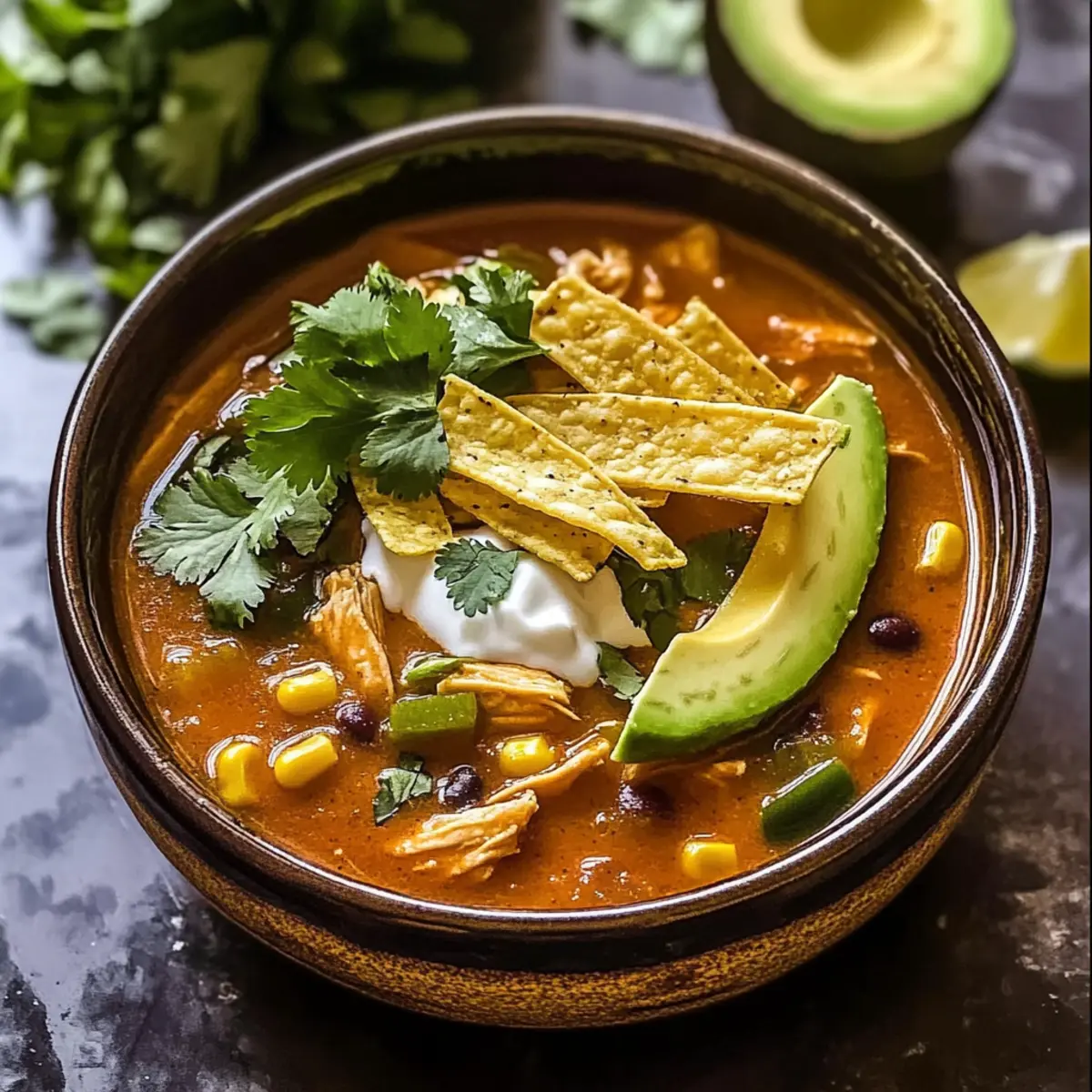 Poblano Chicken Tortilla Soup