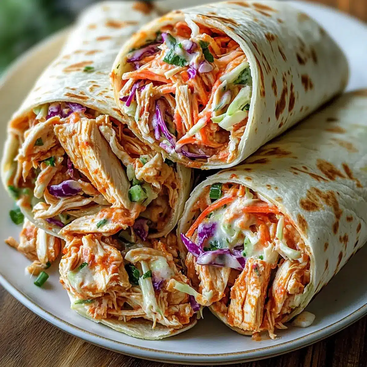 BBQ Chicken Coleslaw Wraps