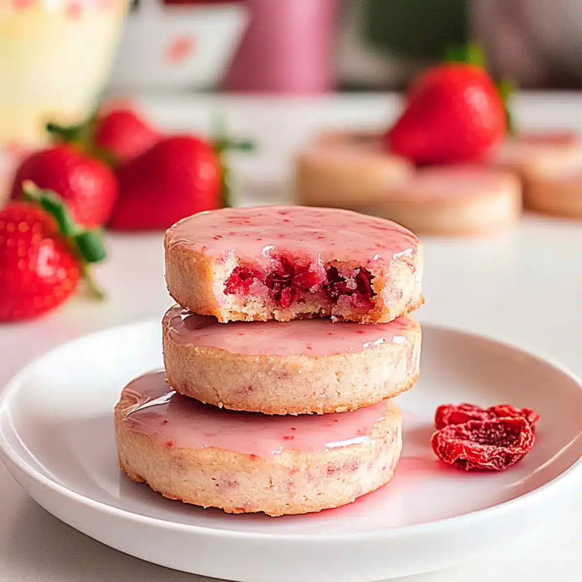 Strawberry Shortbread Cookies
