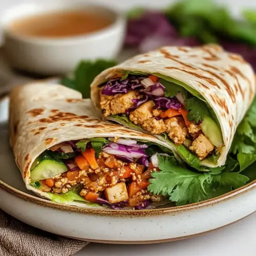 Maple Hoisin Shredded Tofu Wraps
