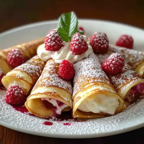 Raspberry Vanilla Cream Crepes