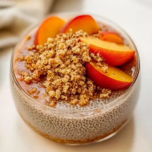 Peach Cobbler Chia Pudding