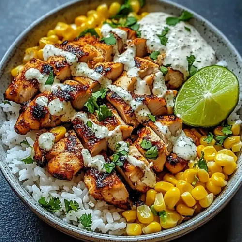 Healthy Street Corn Chicken Rice Bowl