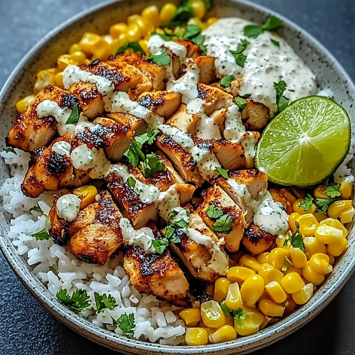 Healthy Street Corn Chicken Rice Bowl