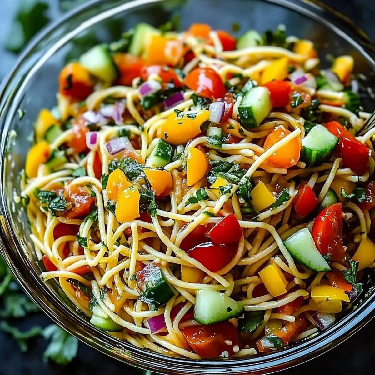 Quick Spaghetti Salad With Italian Dressing