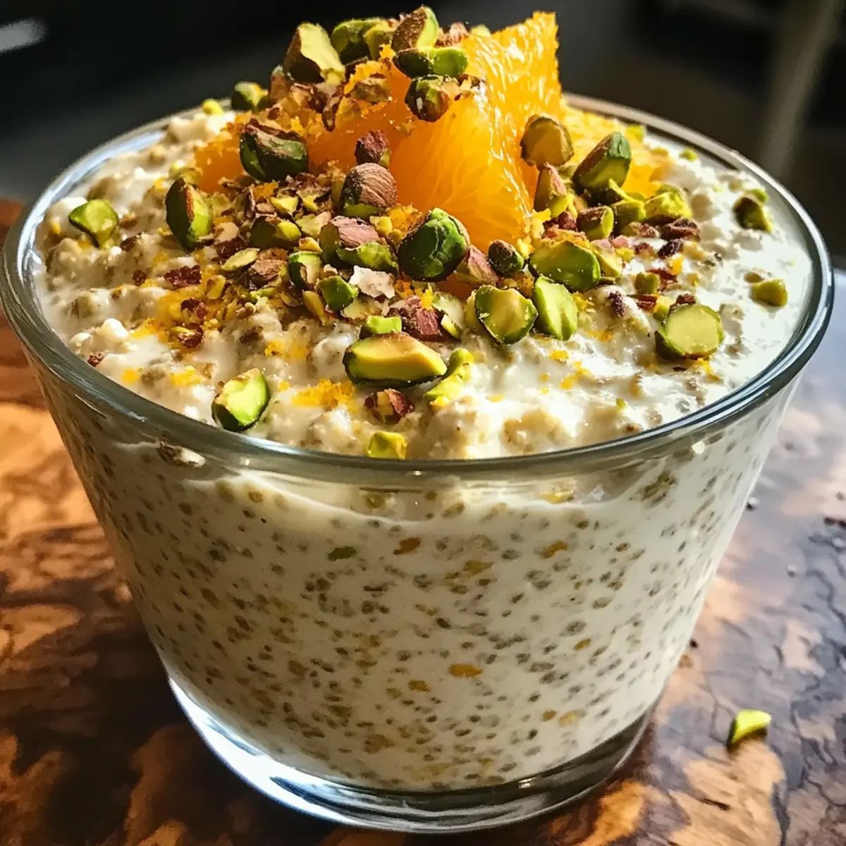 Pistachio Orange Blossom Overnight Oats