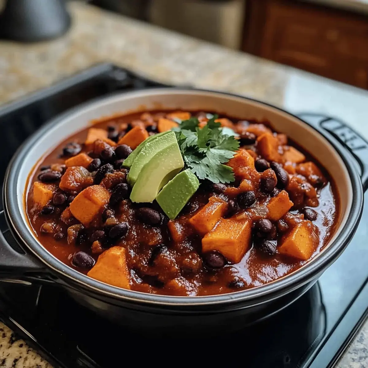 Sweet Potato & Black Bean Vegetarian Chili