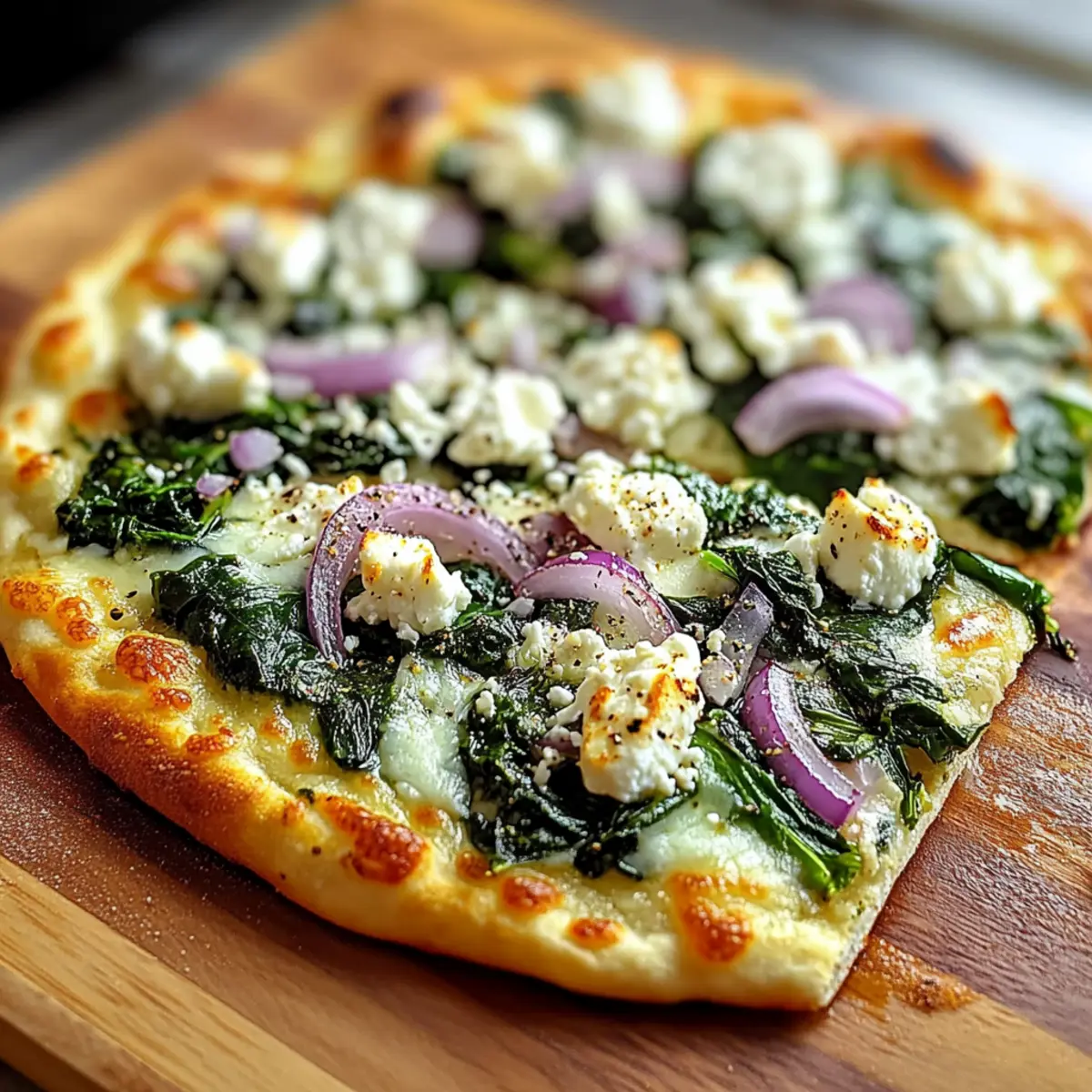 Spinach Feta Flatbread Pizza