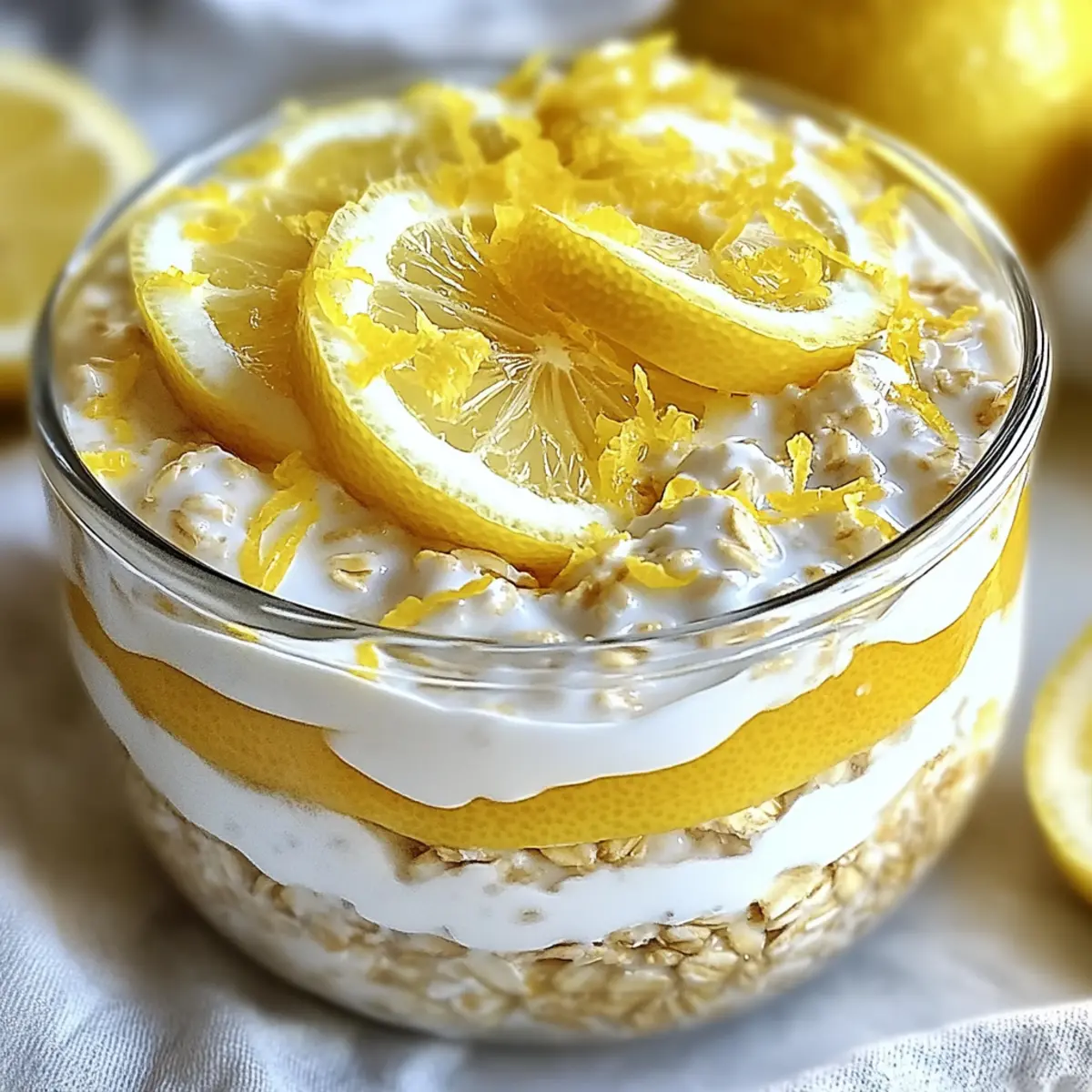 Zesty Lemon Cheesecake Overnight Oats for Breakfast Bliss